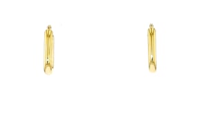 Italian 10kt Yellow Gold Puffed Paper Clip Link Hoop Earrings