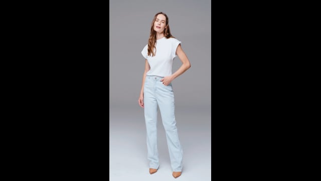 Calça Reta Jeans Claro Mirian 