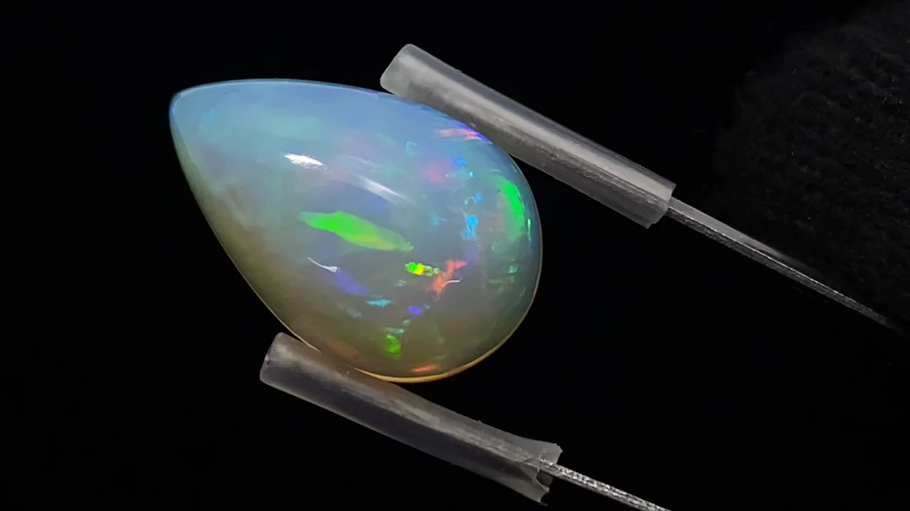３４.８７４ct 天然エチオピアオパール 宝石 ジュエリー パワーストーン 動画】【1点もの】宝石質エチオピア産オパールAAAA ルース 1個 NO.24