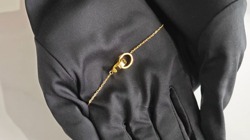 Love Chain Bracelet – Double Ring, Yellow Gold