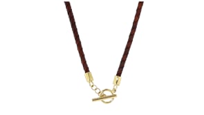 Italian Brown Leather Braided Necklace