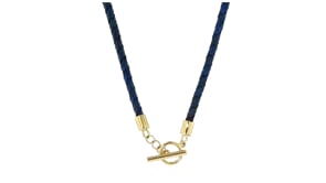Italian Blue Leather Braided Necklace