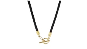 Italian Black Leather Braided Necklace