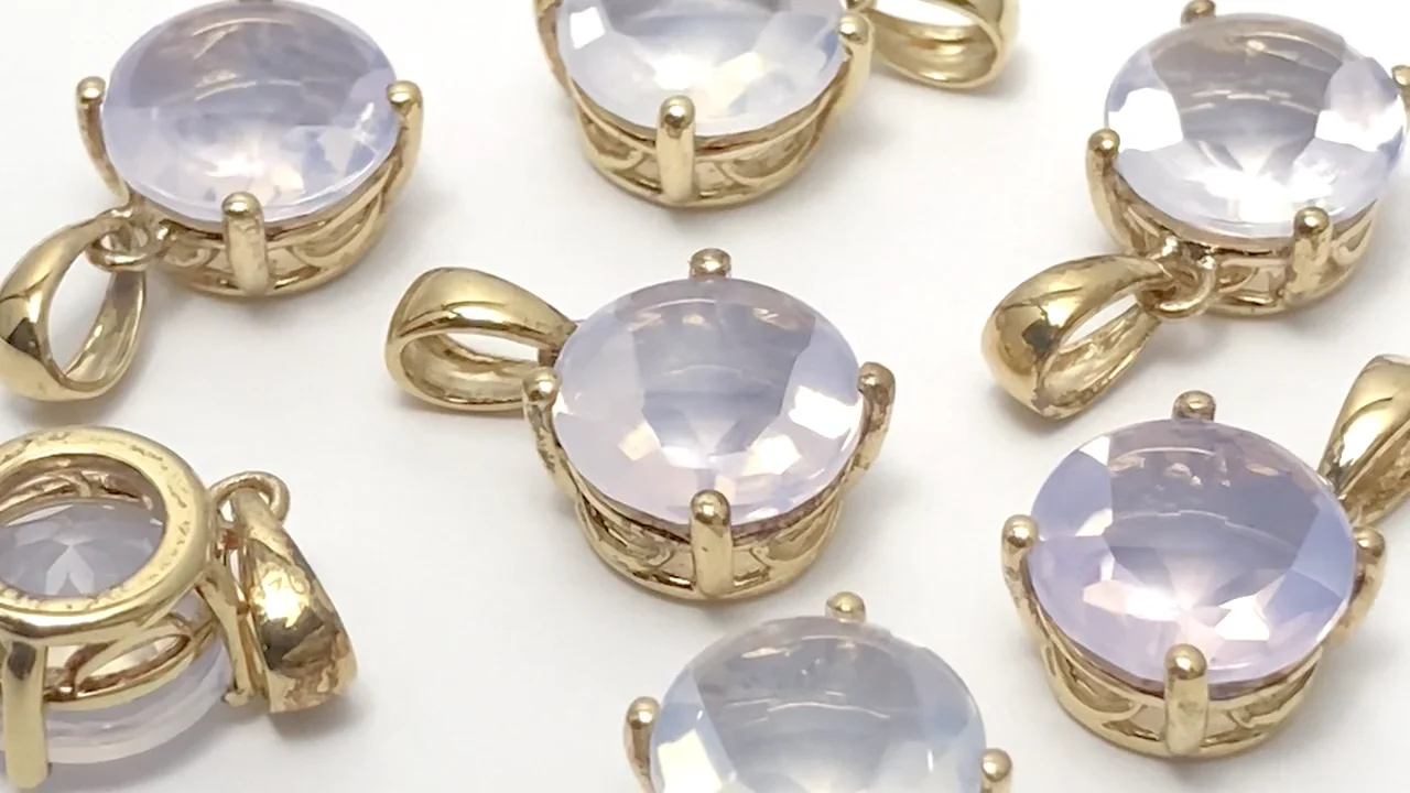 スコロライト ラウンドファセットカット8×8mm ペンダントトップ 18KGP 