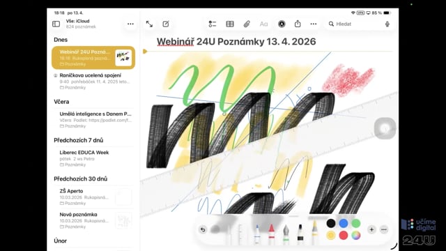 Aplikace Poznámky ve výuce