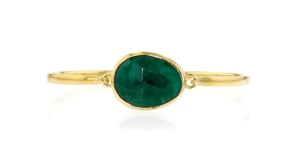 13.00 Carat Emerald Bangle Bracelet in 18kt Gold Over Sterling