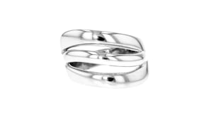 Italian Sterling Silver Three-Row Wave Ring