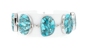 Turquoise Toggle Bracelet in Sterling Silver
