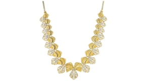 1.50 ct. t.w. Diamond Scalloped Necklace in 18kt Gold Over Sterling