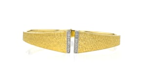 .15 ct. t.w. Diamond Cuff Bracelet in 18kt Gold Over Sterling
