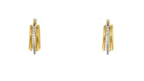 .15 ct. t.w. Diamond Triple-Hoop Earrings in 18kt Gold Over Sterling