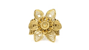 18kt Gold Over Sterling Filigree Flower Ring