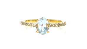 1.40 ct. t.w. Aquamarine Birthstone Ring in 18kt Gold Over Sterling