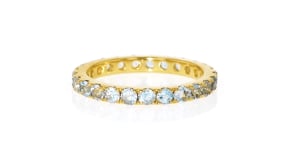 1.20 ct. t.w. Aquamarine Eternity Band in 18kt Gold Over Sterling