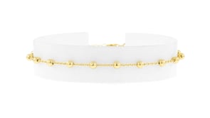 Italian 18kt Gold Over Sterling Bead Station Anklet