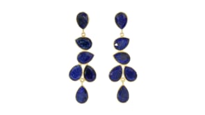 30.00 ct. t.w. Sapphire Drop Earrings in 18kt Gold Over Sterling