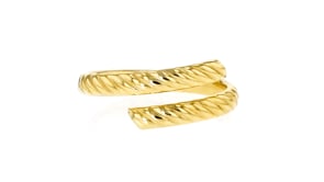 Italian 14kt Yellow Gold Ribbed Bypass Ring