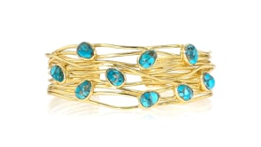 Turquoise Highway Cuff Bracelet in 18kt Gold Over Sterling