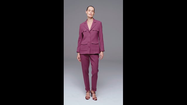 Calça Reta com Barra Italiana Uva Flávia
