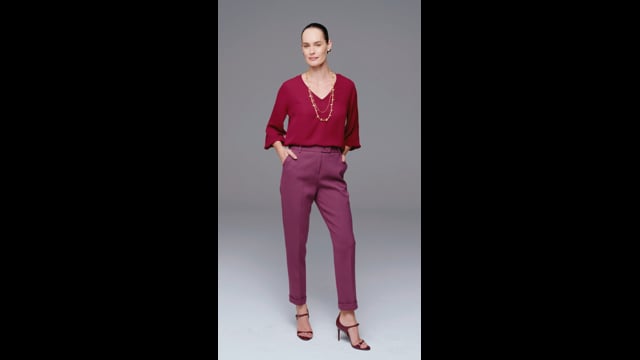 Blusa Crepe Cereja Manuela