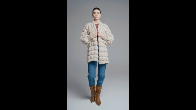Casaco de Tricot Oversized Areia Lilian
