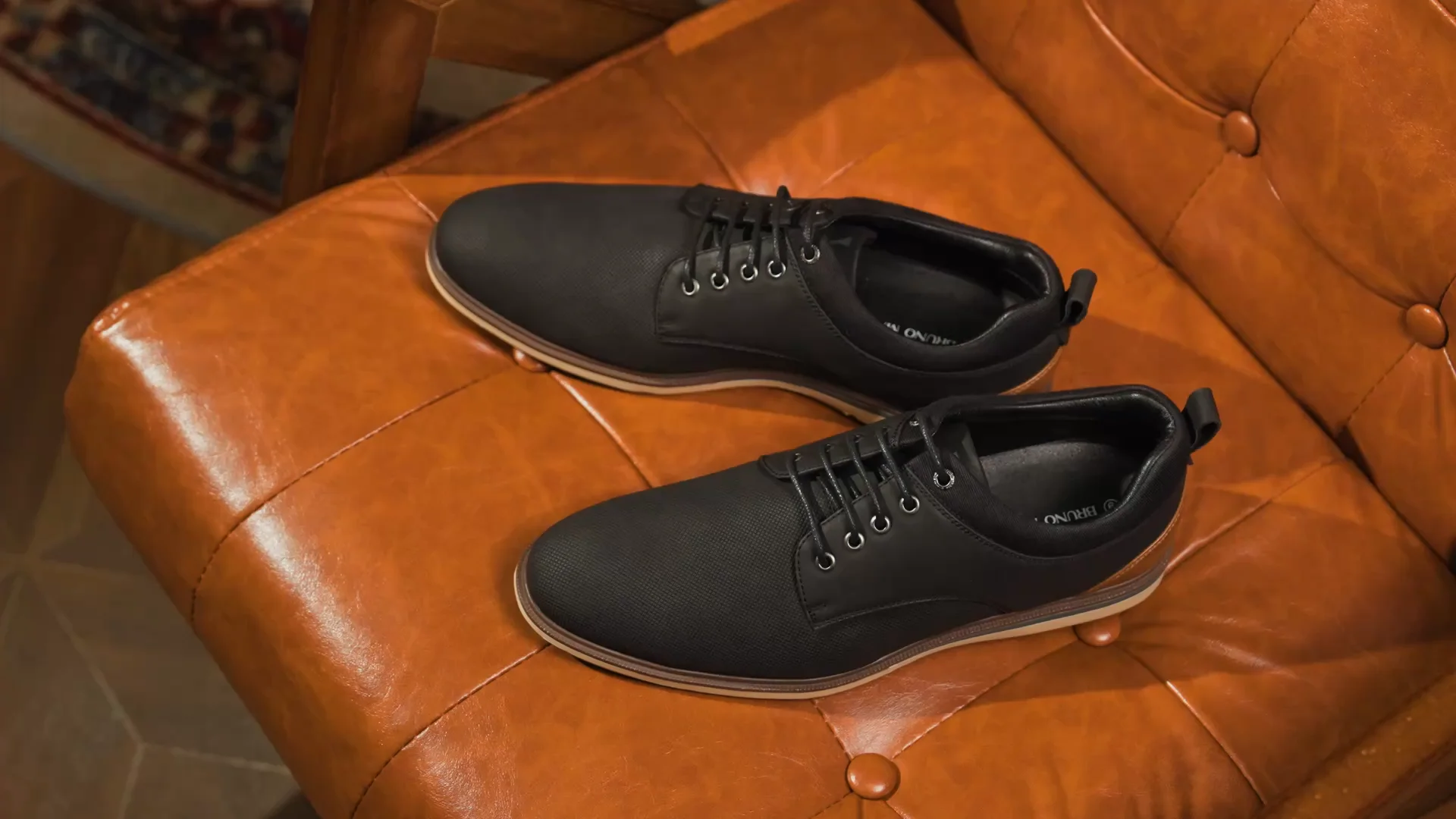 Men's Business Casual Oxford Shoes | Trendy Lace-Up with Padded