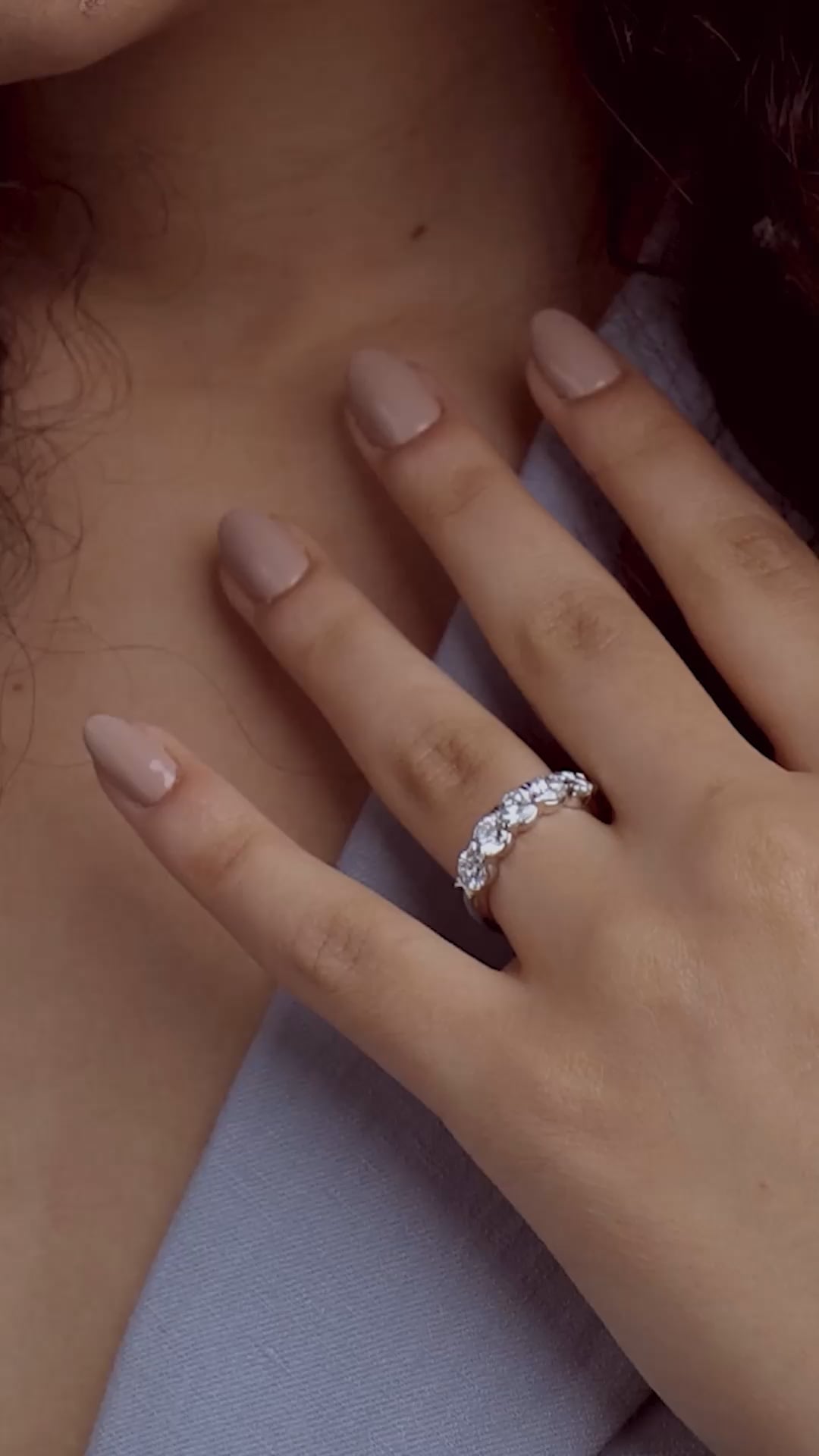 product video 2 for 2 ctw Round Lab Grown Diamond Five-Stone Anniversary Band