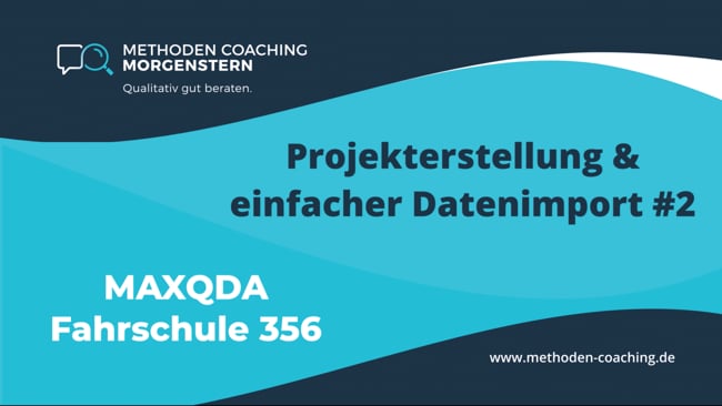 1.1 Projekterstellung & einfacher Datenimport | Teil 2