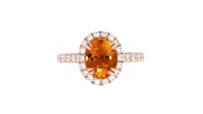C. 2000 Vintage 1.65 Carat Citrine Ring with 1.35 ct. t.w. Diamonds in 14kt Rose Gold