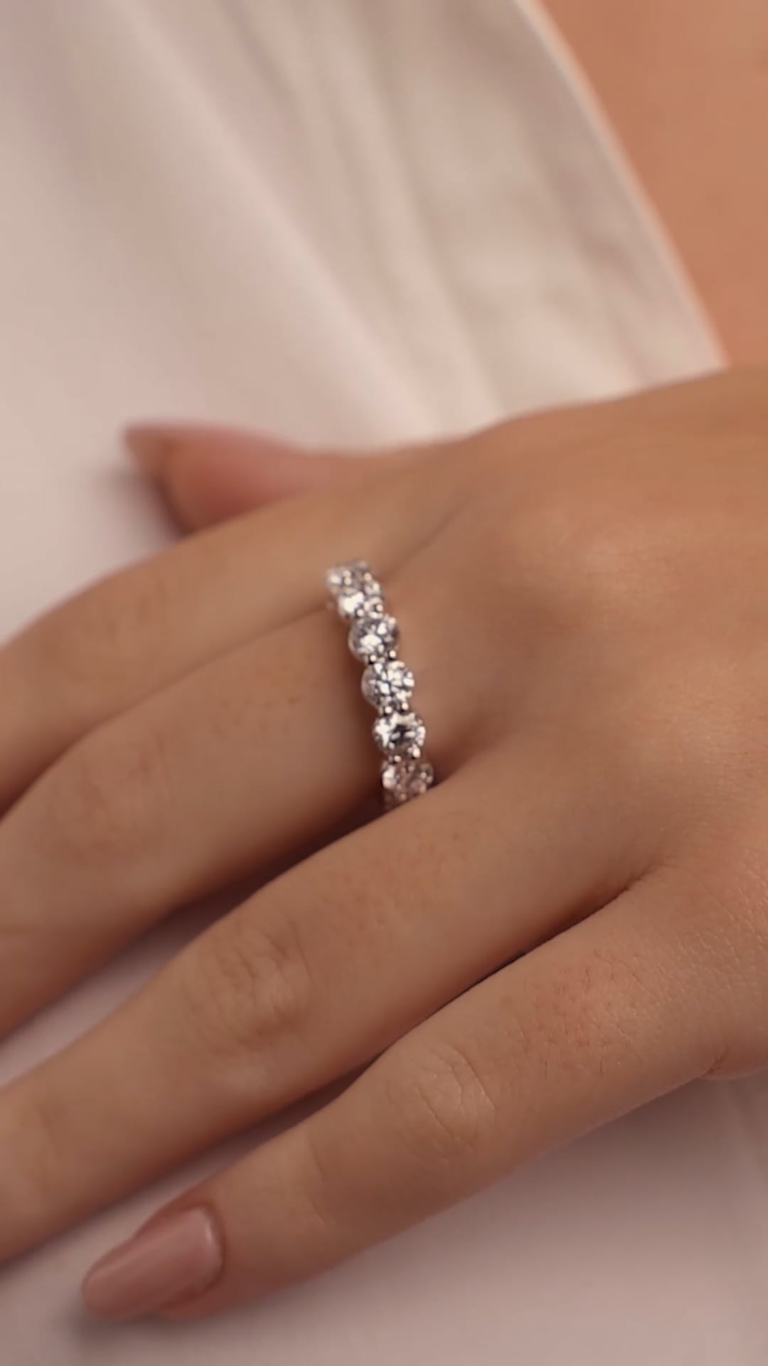 product video 2 for 6 ctw Shared Prong Round Lab Grown Diamond Eternity Band - 4.8mm Width