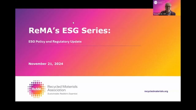 Webinar Recording:  ESG Policies & Regulations