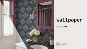 Small Bathroom Wallpaper Mockup, a Household Mockup by LinnestCreative (Thumbnail 7 of 7)