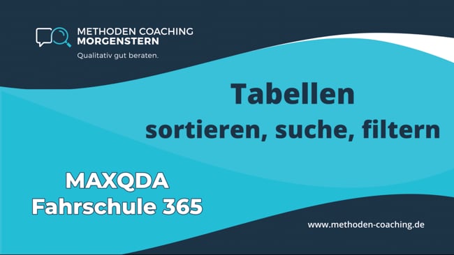 Umgang mit MAXQDA-Tabellen