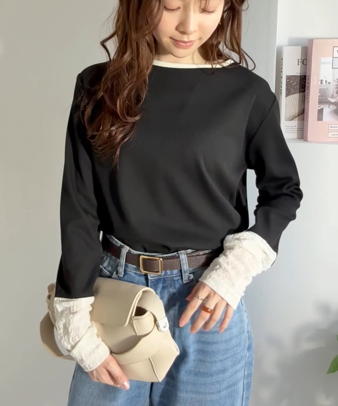 袖先にジャガード咲く♪春、大本命の一着。ふくれジャガード切り替え