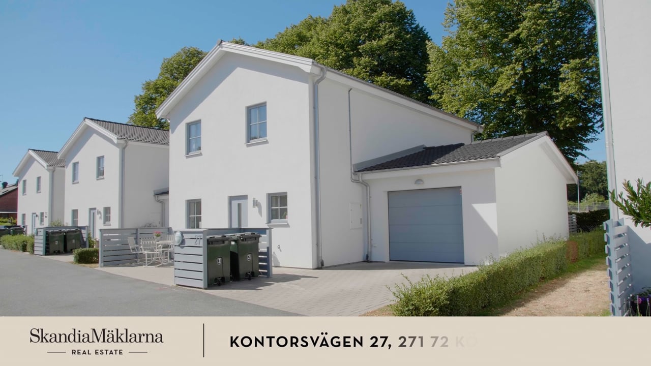 5 rum Kedjehus på Kontorsvägen 27 Köpingebro Ystads kommun - video