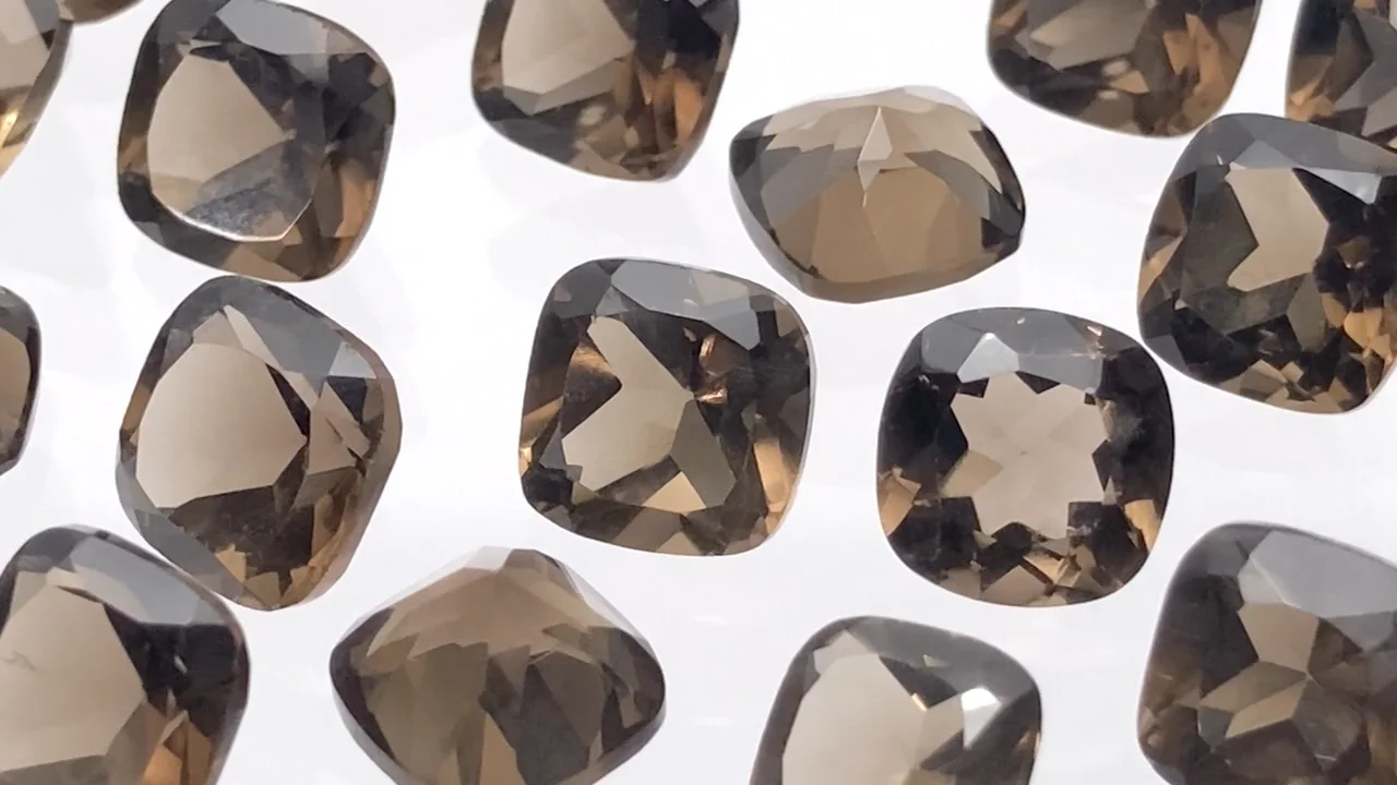 スモーキークォーツ ルース スクエアファセットカット8×8mm 5粒
