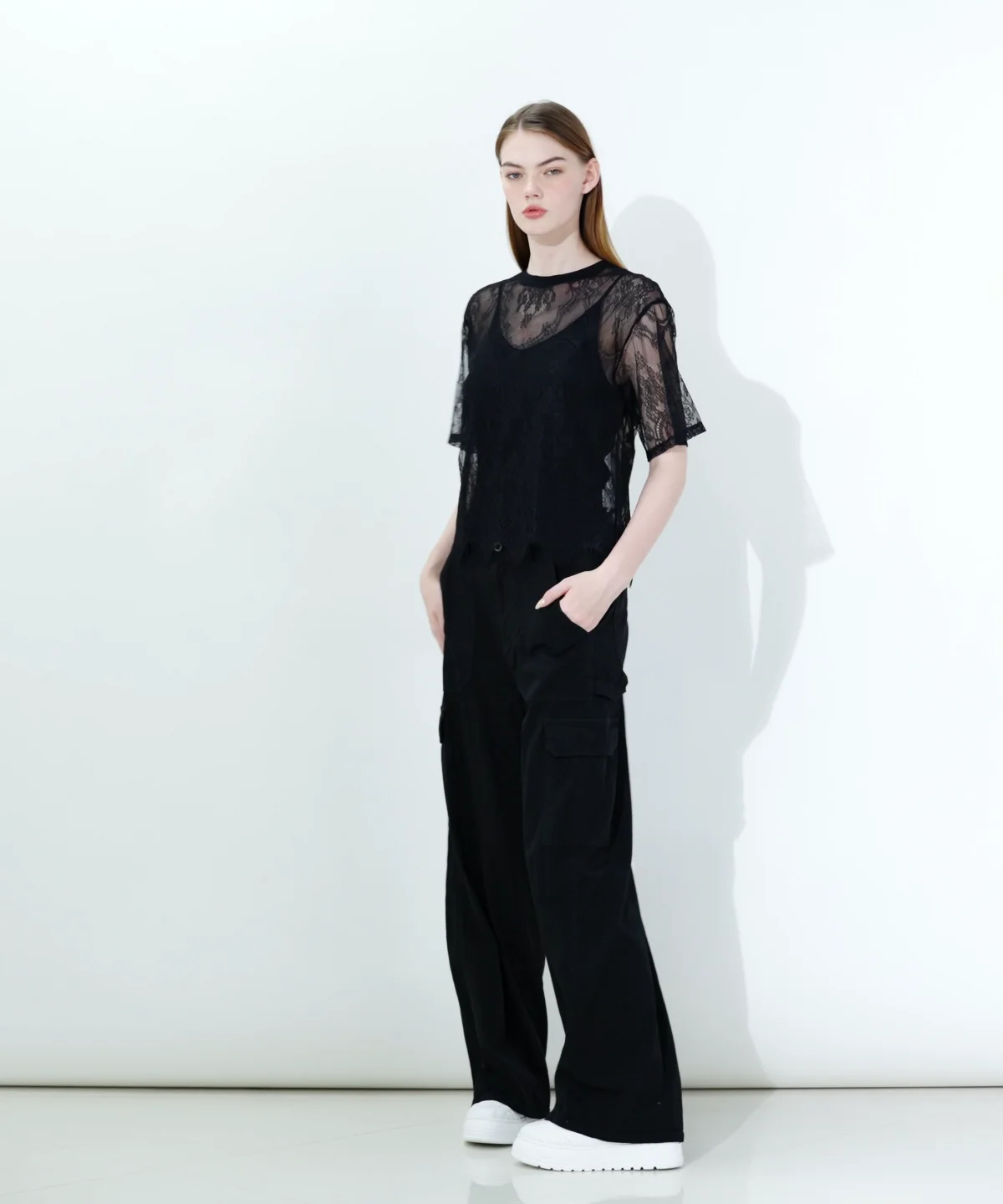DSC / パネル柄レーストップス TOPS Night STORE | ダブルスタンダード