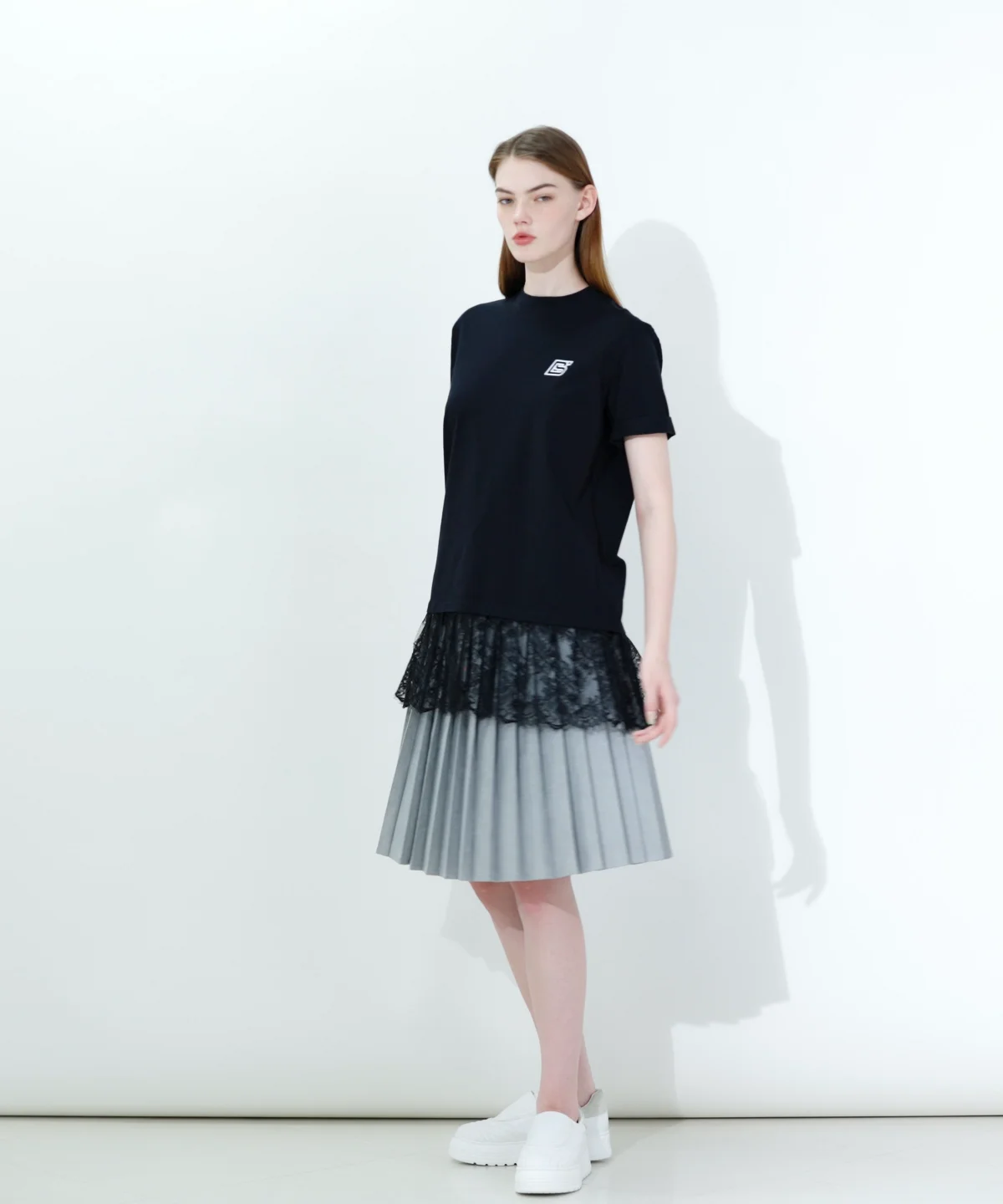 DSC / 天竺ドッキングレースTシャツ TOPS Night STORE | ダブル