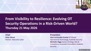 SASIG Webinar - From Visibility to Resilience: Evolving OT Security Operations in a Risk-Driven World 2026-05-21 10:00:01