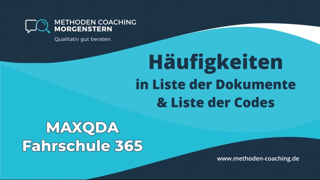Häufigkeitsanzeige in Liste der Dokumente & Codes