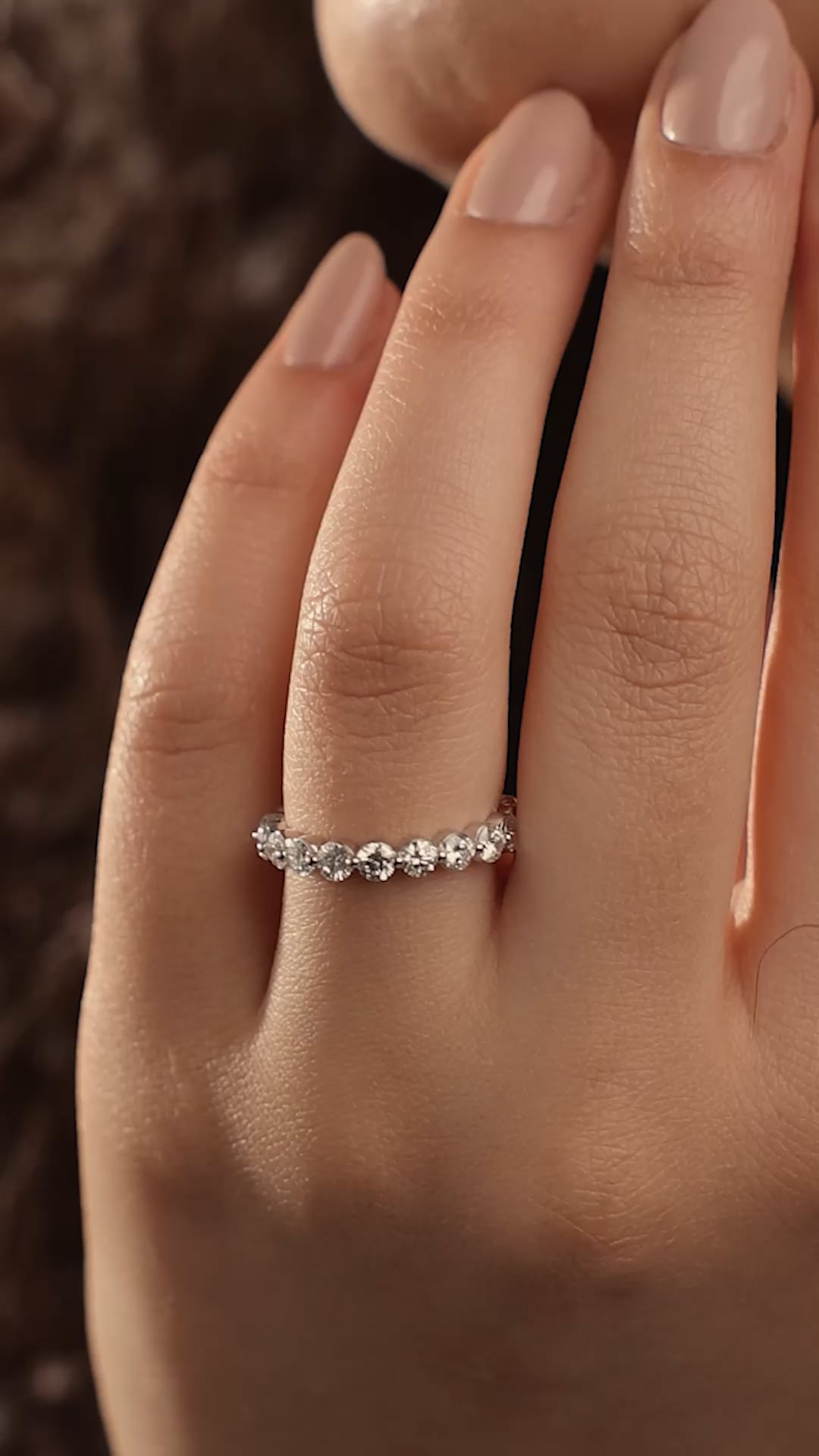 product video 2 for 2 ctw Floating Round Lab Grown Diamond Eternity Band - 3mm Width