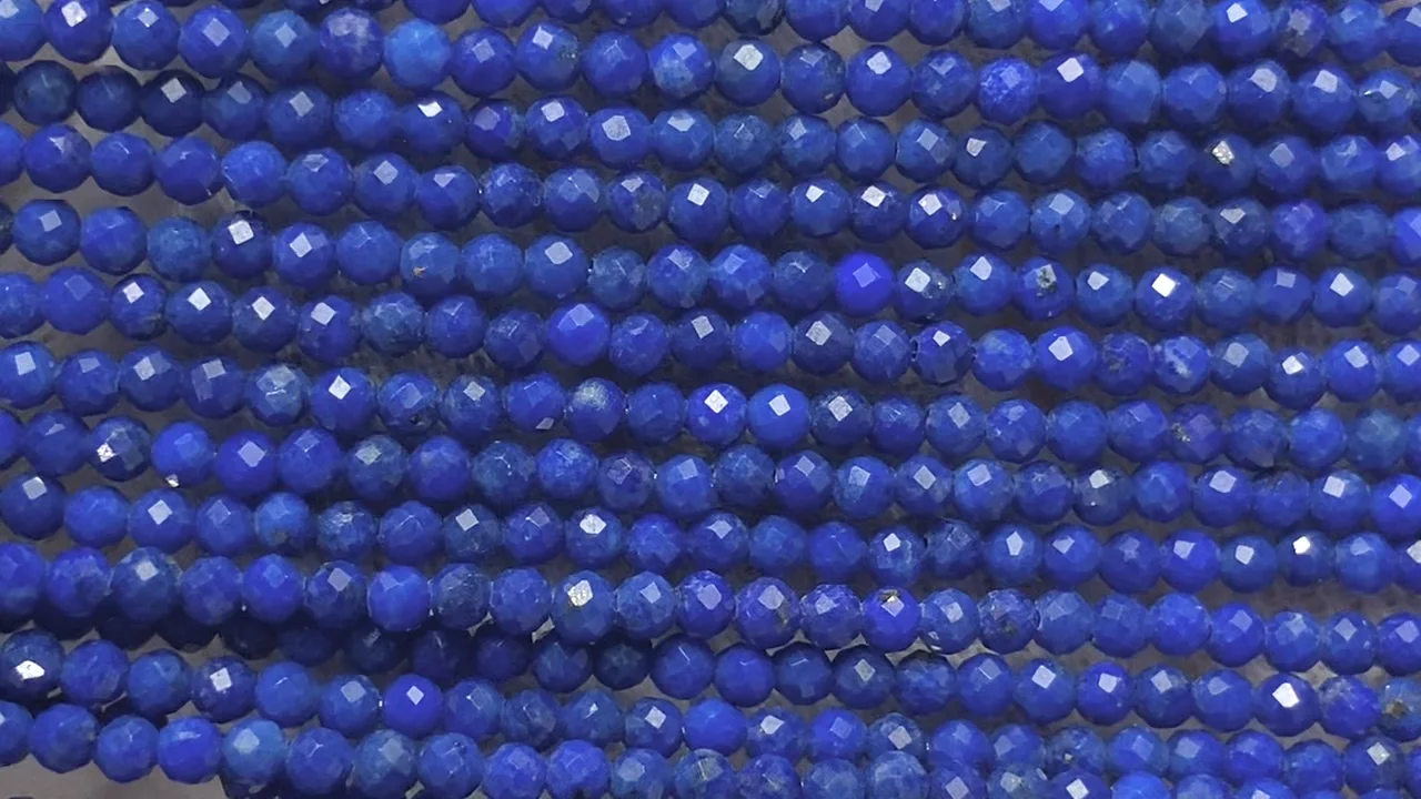 ラピスラズリ ラウンドカット2mm 1連(ネックレス)｜天然石ビーズの卸
