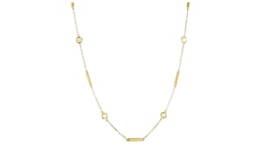 Roberto Coin .33 ct. t.w. Bezel-Set Diamond and 18kt Yellow Gold Bar Station Necklace
