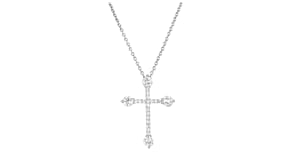 Roberto Coin .40 ct. t.w. Diamond Cross Pendant Necklace in 18kt White Gold