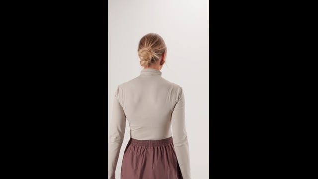 Blusa em Poliamida Manga Longa Com Gola | Linha - Merlot