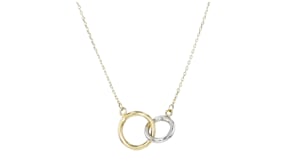 10kt Two-Tone Gold Interlocking-Circle Necklace