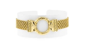 14kt Yellow Gold-Plated Bismark-Link Bracelet