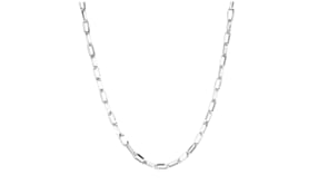 Rhodium-Plated Paper Clip Link Necklace