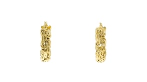 14kt Yellow Gold-Plated Byzantine Hoop Earrings