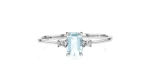 .40 Carat Aquamarine Ring with Diamonds in 10kt White Gold